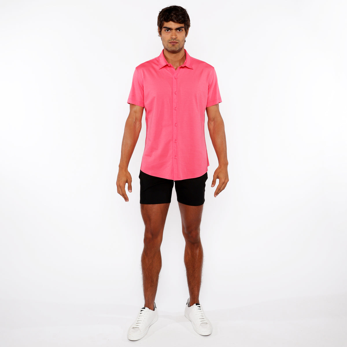 Solid Stretch Jersey Knit Shirt