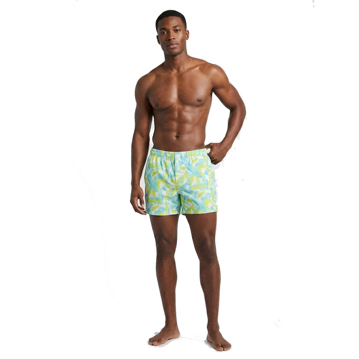 Abstract Green Leaves Swim Short
